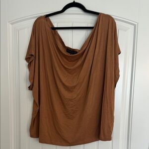 Eloquii Brown Short Sleeve Relaxed Blouse